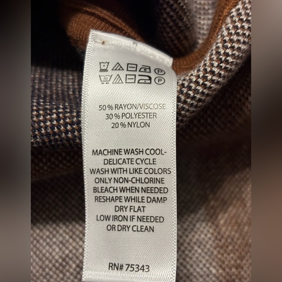 Tahari Cape Brown Blue And Cream Check Small/medium - Picture 5 of 6